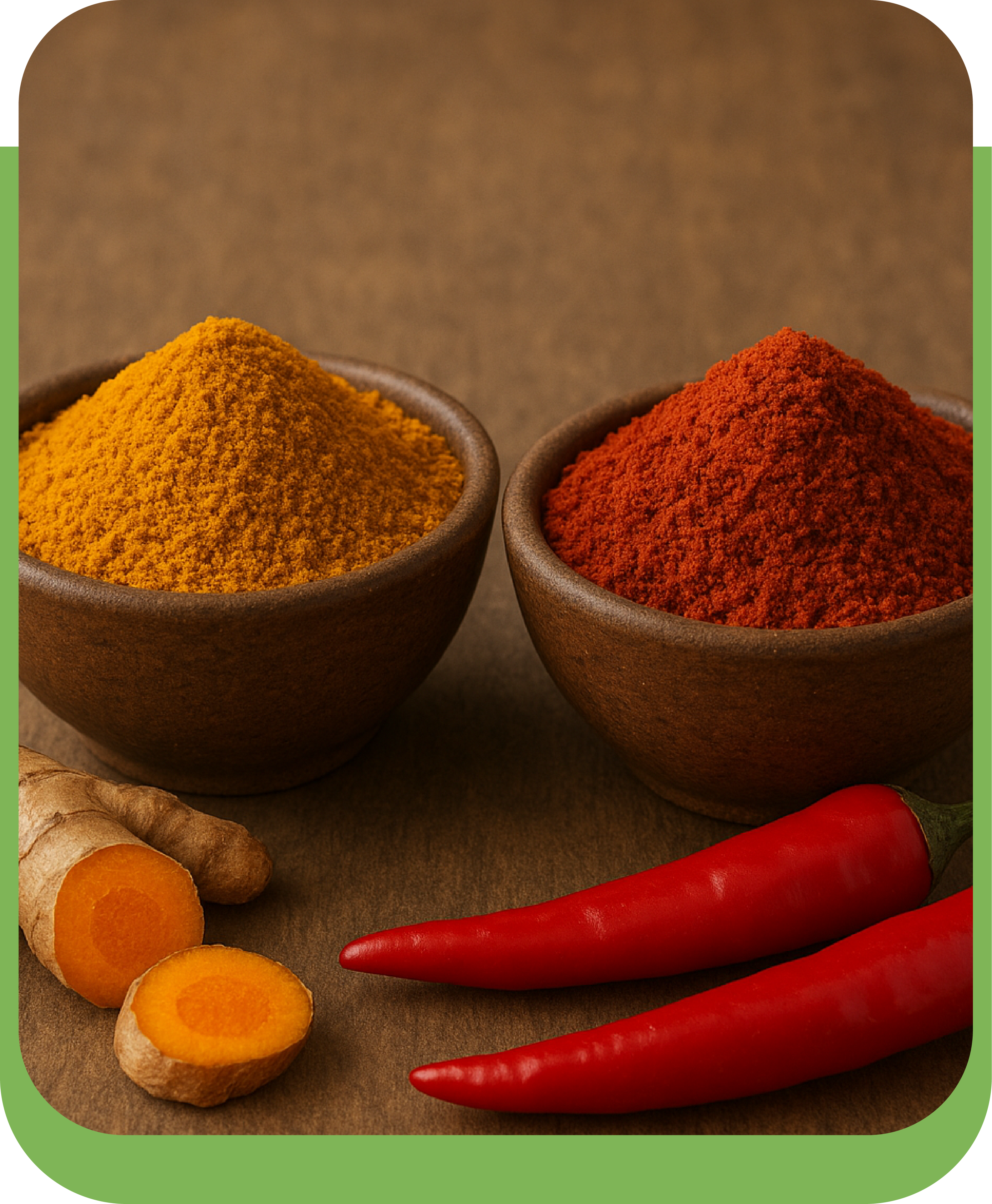 Spices Turmeric and Red chili